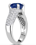 sapphire and  moissanite Diamond - ياقوت أزرق و الماس موزنايت