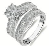 Princess Moissanite Diamond Ring - خاتم الماس موزنايت - قطعتين