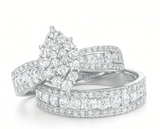 marquise Moissanite Diamond Ring - خاتم الماس موزنايت - قطعتين