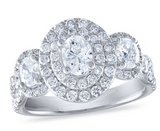 Three Hola 4ct Moissanite Diamond Ring - خاتم الماس موزنايت
