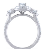 Three Hola 4ct Moissanite Diamond Ring - خاتم الماس موزنايت