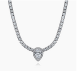 ( Pear + tennis ) Moissanite Diamond  Necklace |   قلادة الماس الموزنايت