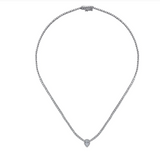 ( Pear + tennis ) Moissanite Diamond  Necklace |   قلادة الماس الموزنايت