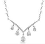 Moissanite Diamond  Necklace 12ct pear shape |   قلادة الماس الموزنايت
