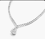 V Tennis necklace With Pear Shape |   قلادة الماس الموزنايت