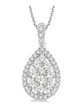 Moissanite diamond necklace - pear shape -  قلادة الماس الموزنايت