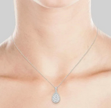 Moissanite diamond necklace - pear shape -  قلادة الماس الموزنايت