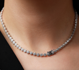 Moissanite Diamond Flower Necklace |   قلادة الماس الموزنايت  - وردة