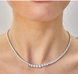 3-5 mm | Moissanite Diamond Tennis Necklace | مُتدرج في المقاس لحب الألماس |  قلادة الماس الموزنايت تنس