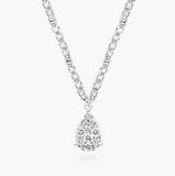 V Tennis necklace With Pear Shape |   قلادة الماس الموزنايت