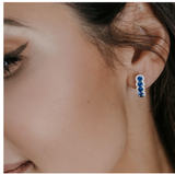 sapphire and moissanite Diamond   حلق  - ياقوت ازرق والماس موزنايت