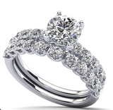 Moissanite Diamond Ring - خاتم الماس موزنايت - توينز قطعتين