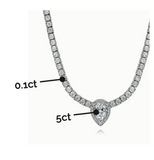 ( Pear + tennis ) Moissanite Diamond  Necklace |   قلادة الماس الموزنايت