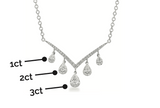 Moissanite Diamond  Necklace 12ct pear shape |   قلادة الماس الموزنايت