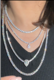( Pear + tennis ) Moissanite Diamond  Necklace |   قلادة الماس الموزنايت