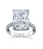 Emerald cut Moissanite diamond ring - 11.14 carat - خاتم الماس موزنايت