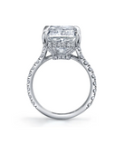 Emerald cut Moissanite diamond ring - 11.14 carat - خاتم الماس موزنايت