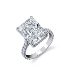 Emerald cut Moissanite diamond ring - 11.14 carat - خاتم الماس موزنايت
