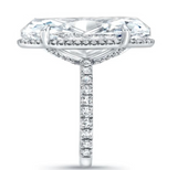 Oval cut Moissanite diamond ring -10.92 carat - خاتم الماس موزنايت