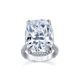 Cushion  cut Moissanite diamond ring -10.91 carat - خاتم الماس موزنايت