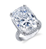 Cushion  cut Moissanite diamond ring -10.91 carat - خاتم الماس موزنايت