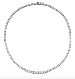 3-5 mm | Moissanite Diamond Tennis Necklace | مُتدرج في المقاس لحب الألماس |  قلادة الماس الموزنايت تنس