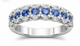 sapphire and moissanite Diamond  -ياقوت ازرق والماس موزنايت
