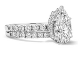 Pear Moissanite Diamond Ring - خاتم الماس موزنايت - قطعتين