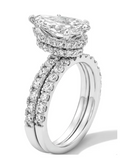 Pear Moissanite Diamond Ring - خاتم الماس موزنايت - قطعتين