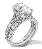 Oval Moissanite Diamond Ring - خاتم الماس موزنايت - قطعتين