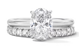 Oval Moissanite Diamond Ring - خاتم الماس موزنايت - قطعتين