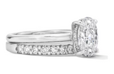 Oval Moissanite Diamond Ring - خاتم الماس موزنايت - قطعتين