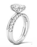 Oval Moissanite Diamond Ring - خاتم الماس موزنايت - قطعتين