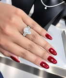 Pear Moissanite Diamond Ring - خاتم الماس موزنايت - قطعتين