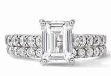 Emerald  Moissanite Diamond Ring - خاتم الماس موزنايت - قطعتين