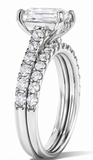 Emerald  Moissanite Diamond Ring - خاتم الماس موزنايت - قطعتين