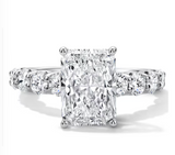 Emerald cut Moissanite diamond ring  - خاتم الماس موزنايت
