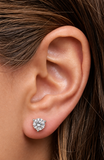 Solitaire mossnite diamond earring- حلق الماس موزنايت