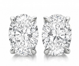 oval shape Moissanite Diamond Earring- -حلق الماس الموزنايت