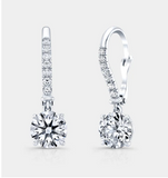 Solitaire mossnite diamond earring- حلق الماس موزنايت
