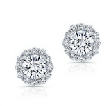 Solitaire mossnite diamond earring- حلق الماس موزنايت