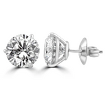 Solitaire mossnite diamond earring- حلق الماس موزنايت